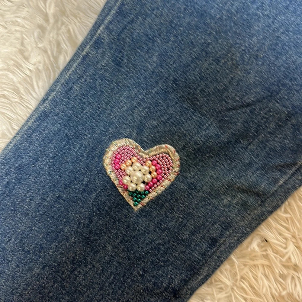 NWT Vintage 80s Cedars Beaded Embellished High waist jeans - Picture 5 of 11